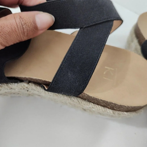 YoKi Chiara Sandal Platform Heels Women Size 9 Black Ankle Strap Stretchy - Picture 9 of 9